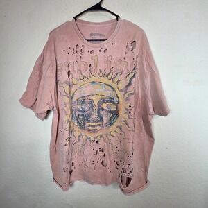 Sublime‎ Sun Face Distressed Graphic T Shirt thrashed salmon L XL thrashed band